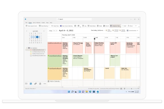 Screenshot of app Outlook Calendar